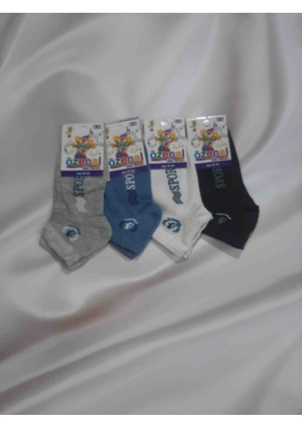 Erkek Çocuk Desenli Yazılı Düz Renk %90 Cotton Rahat Patik Çorap