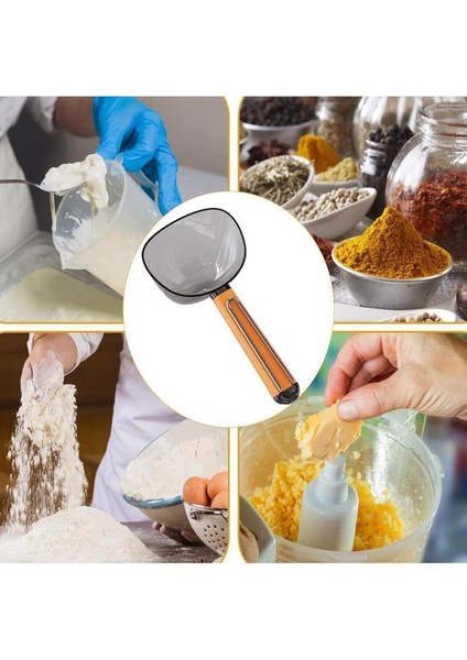 Klipsli Kedi Köpek Mama Kepçesi 180 ml Ölçekli Erzak Bakliyat Un Baharat Kahve Ölçü Kaşığı Küreği indirimleri