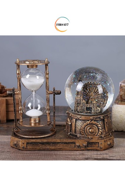 Nostaljik Işıklı Led'li Kum Saatli London Eye & Big Ben Tower Kar Küresi Sevgili Çocuklar Hediyelik fiyatları