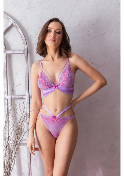 Bralet Sütyen ve Slip Külot Takım Lila (MGP32101)