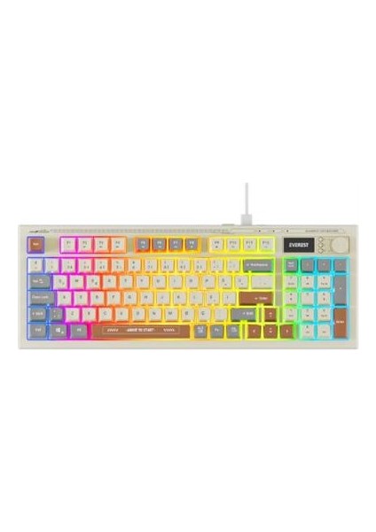 Kb-79 Sılent Pro Gri-Gri Mavi-Kahve Sessiz Rgb Q Membrane Oyuncu Klavyesi