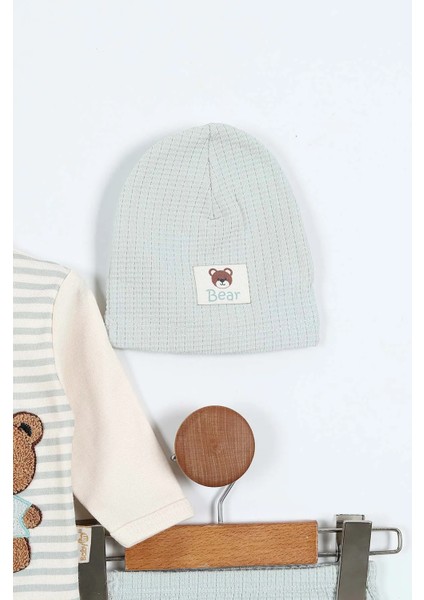 Erkek Bebek 5'li Zıbın Takımı – Çizgi Desenli, Patikli, Ayıcık Nakışlı | Su Yeşili fiyatları