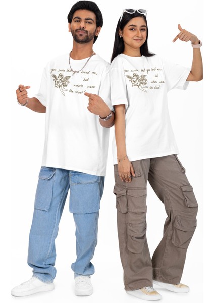 Unisex Taylor Swift Şarkı Sözü Sırt Baskılı Tişört, Oversize So Long London Melek Temalı T-Shirt fiyatları