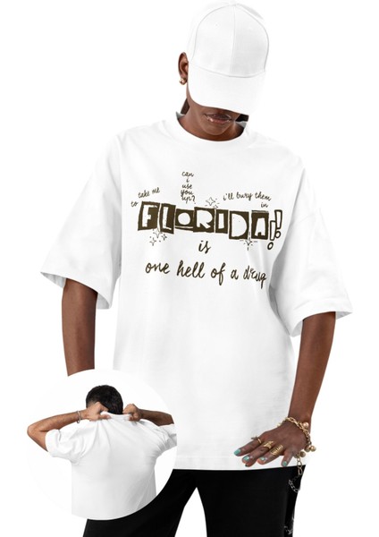 Unisex Florida Is One Hell Of A Drug Baskılı Tişört, Oversize Taylor Swift Temalı T-Shirt