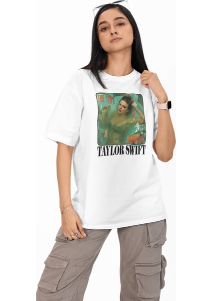 Unisex The Life Of A Showgirl Ense Baskılı Tişört, Oversize Taylor Swift Temalı T-Shirt modelleri