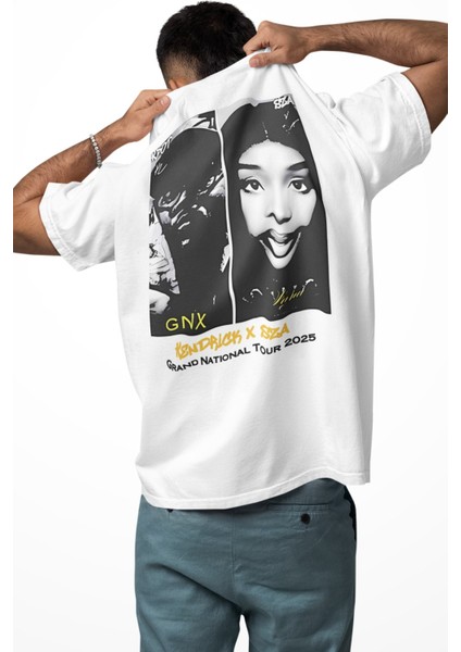 Unisex Kendrick x Sza Sırt Baskılı Tişört, Oversize Kendrick Lamar x Sza Temalı T-Shirt modelleri