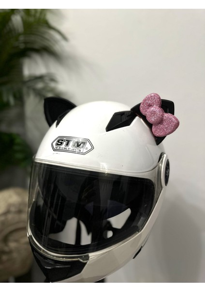 Motor & Motosiklet Pembe Fiyonklu Siyah Kedi Kulak Kask Dış Aksesuarı fiyatları