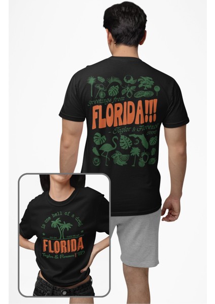 Unisex Florida Sırt Baskılı Tişört, Oversize Taylor Swift Şarkı Temalı T-Shirt