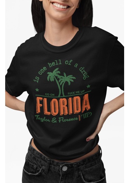 Unisex Florida Sırt Baskılı Tişört, Oversize Taylor Swift Şarkı Temalı T-Shirt fiyatları