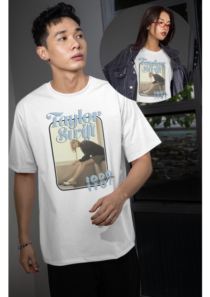 Unisex Taylor Swift 1989 Resim Baskılı Tişört, Oversize Müzik Temalı T-Shirt