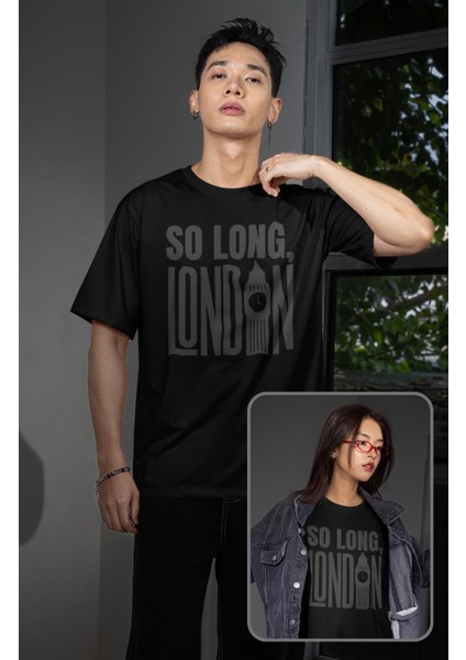 Unisex So Long London Yazılı Tişört, Oversize Taylor Swift Baskılı T-Shirt