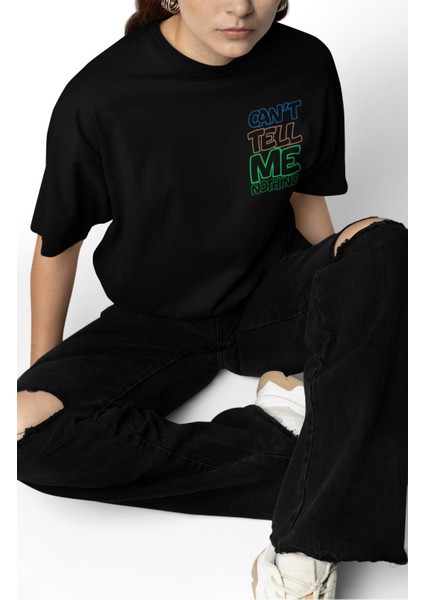 Unisex Cant Tell Me Nothing Sırt Baskılı Tişört, Oversize Kanye West Temalı T-Shirt fiyatları