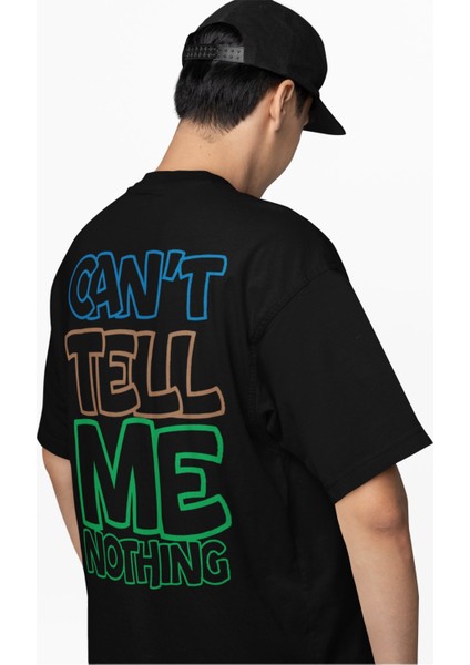 Unisex Cant Tell Me Nothing Sırt Baskılı Tişört, Oversize Kanye West Temalı T-Shirt modelleri