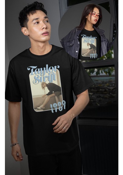 Unisex Taylor Swift 1989 Resim Baskılı Tişört, Oversize Müzik Temalı T-Shirt