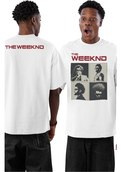 Unisex The Weeknd Ense Baskılı Tişört, Oversize Weeknd Rap Temalı T-Shirt