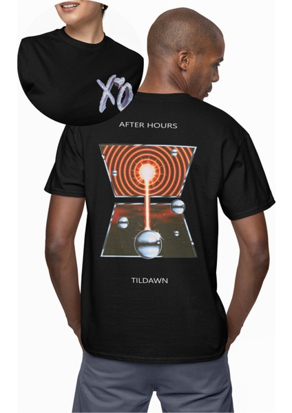Unisex After Hours Tildawn Sırt Baskılı Tişört, Oversize The Weeknd Temalı Bisiklet Yaka T-Shirt