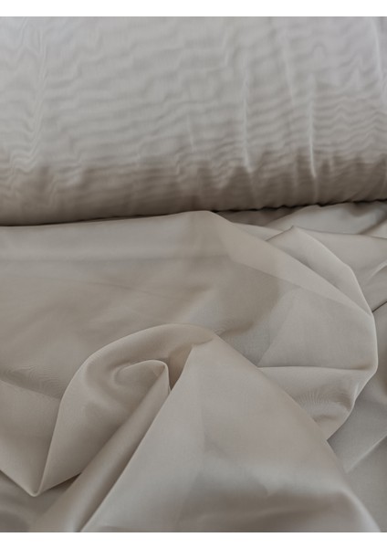 Dökümlü Düz Ipek Tül Perde - Kapuçino Rengi - Pileli Dikim 1x2,5 Pile - İPK711 modelleri