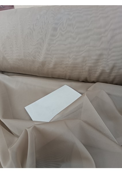 Dökümlü Düz Ipek Tül Perde - Kapuçino Rengi - Pileli Dikim 1x2,5 Pile - İPK711 indirimleri