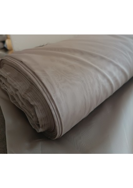 Dökümlü Düz Ipek Tül Perde - Kapuçino Rengi - Pileli Dikim 1x2,5 Pile - İPK711