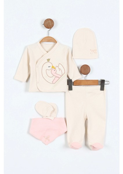 Yeni Doğan Kuğu Nakışlı Patikli Çıtçıtlı 5'li Kız Bebek Hastane Çıkışı fiyatları