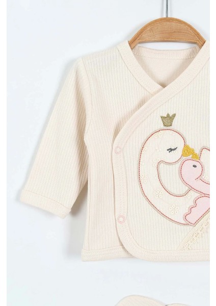 Yeni Doğan Kuğu Nakışlı Patikli Çıtçıtlı 5'li Kız Bebek Hastane Çıkışı indirimleri