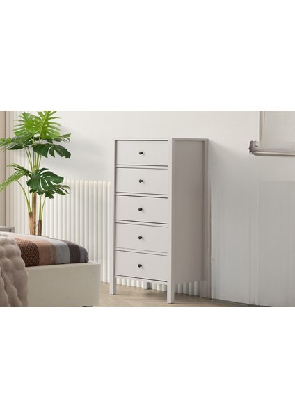 Folt Çamaşırlık Modern Tasarım Suntalam Malzeme 5 Çekmeceli 112 cm Yükseklik