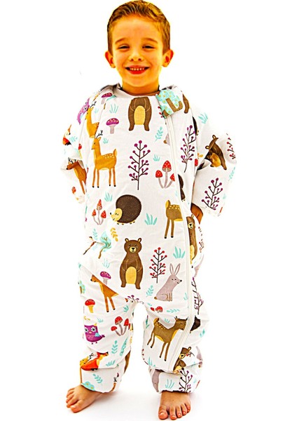 2,5 Tog Kız ve Erkek Çocuk Bebek Kalın Dolgulu Sevimli Hayvanlar Uyku Tulumu