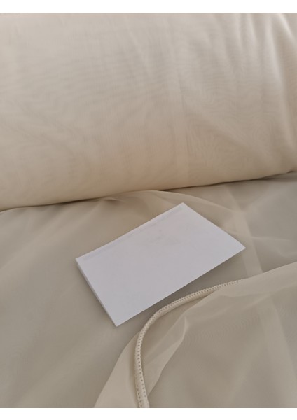 Dökümlü Düz Ipek Tül Perde - Koyu Krem - Pileli Dikim 1x2,5 Pile - İPK584 fırsatları