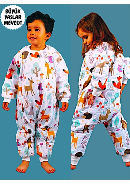 2,5 Tog Kız ve Erkek Çocuk Bebek Kalın Dolgulu Sevimli Hayvanlar Uyku Tulumu