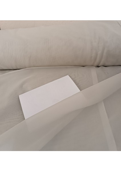 Dökümlü Düz Ipek Tül Perde - Taş Rengi - Pileli Dikim 1x2,5 Pile - 4216 fırsatları