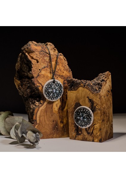 Gece Bahçesi Seramik Kolye – Stres ve Denge Kolyesi fırsatları