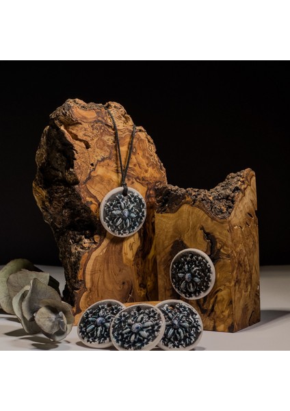 Gece Bahçesi Seramik Kolye – Stres ve Denge Kolyesi indirimleri