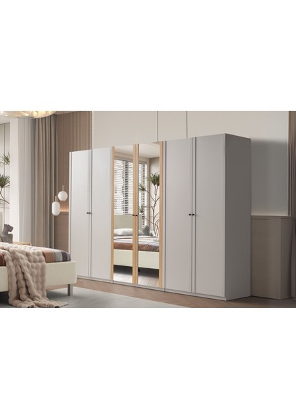 Mony Beige 6 Kapılı Gardırop