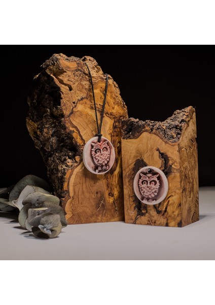 Gece Gözcüsü Baykuş Seramik Kolye – Stres ve Denge Kolyesi fırsatları