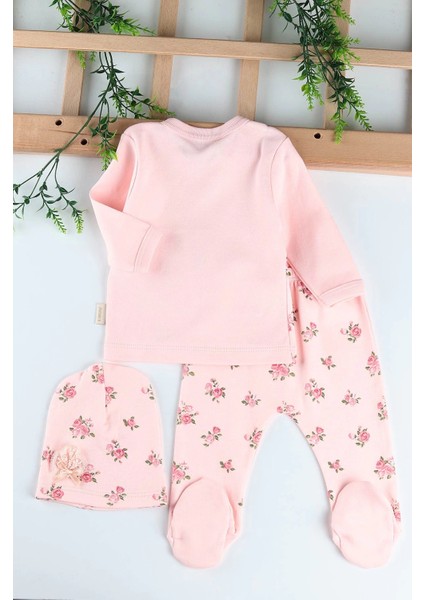 Gül Kanaviçe Çiçek Nakışlı 3'lü Kız Bebek Takım Hastane Çıkışı fırsatları