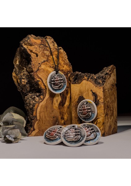 Rotasız Gemi Seramik Kolye – Stres ve Denge Kolyesi indirimleri