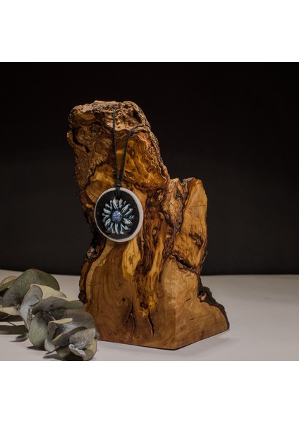 Mavi Çiçek Seramik Kolye – Stres ve Denge Kolyesi modelleri