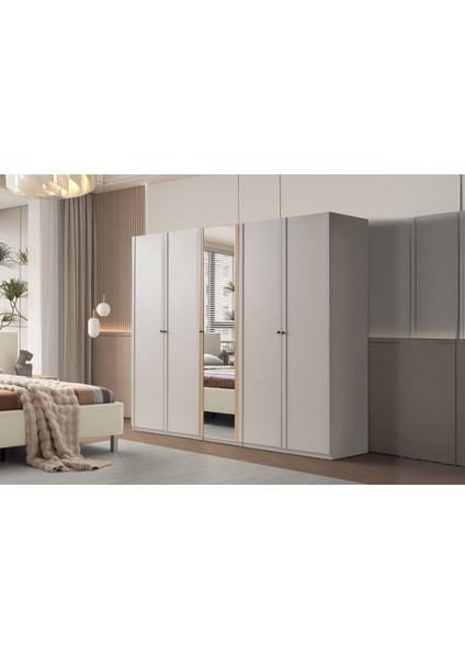 Mony Beige 5 Kapılı Gardırop