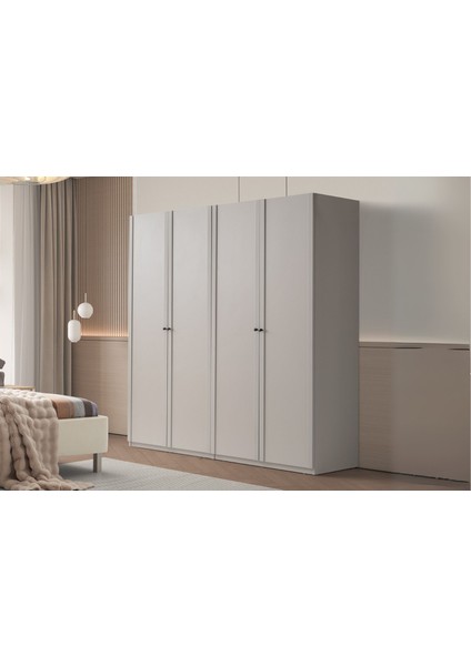 Mona Beige 4 Kapılı Gardırop