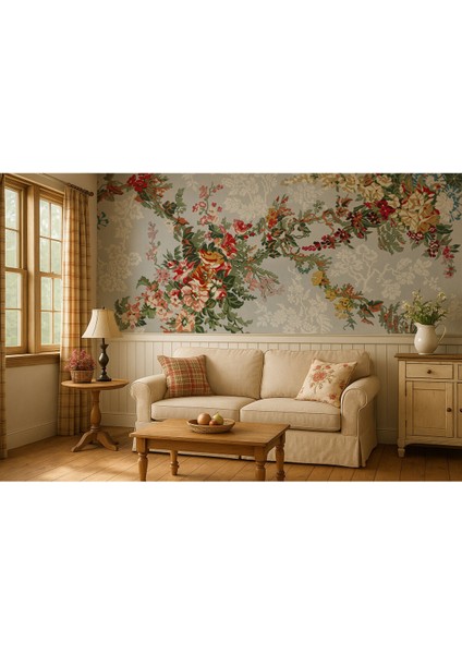 Klasik Çiçekli Damask Kendinden Yapışkanlı Duvar Kağıdı ARK-FL02