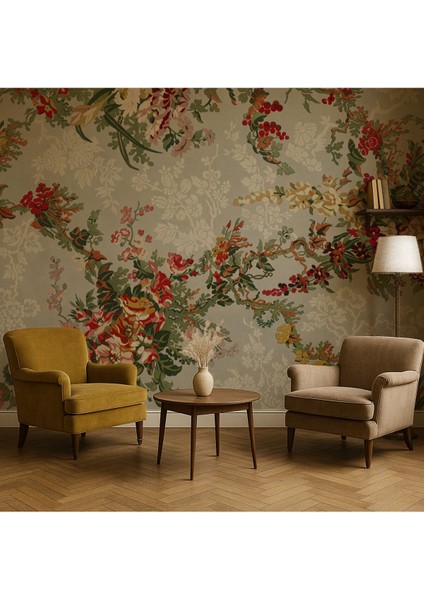 Klasik Çiçekli Damask Kendinden Yapışkanlı Duvar Kağıdı ARK-FL02 fırsatları