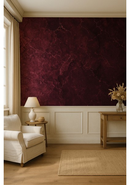 Bordo Taş Dokulu Kendinden Yapışkanlı Duvar Kağıdı ARK-ST08