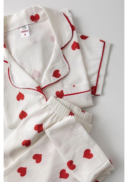Kısa Kol Gömlek Yaka Pinterest Pijama Takımı - Yazlık ,geniş Beden Aralığı fiyatları