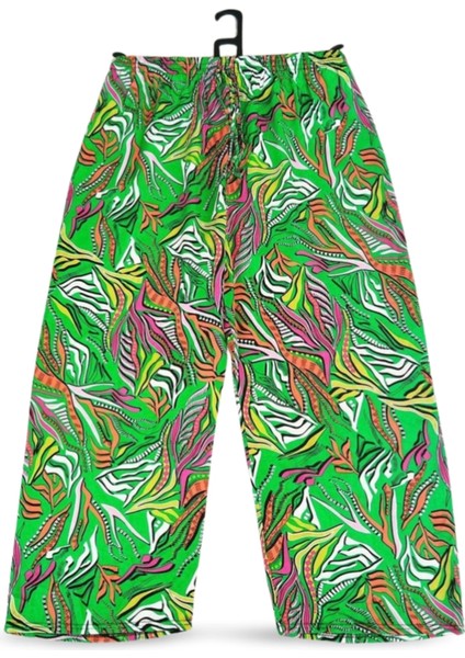 Ithal Viskon Geniş Paça Şık Etnik Otantik Desenli Pantolon - Royaleks - Desen5