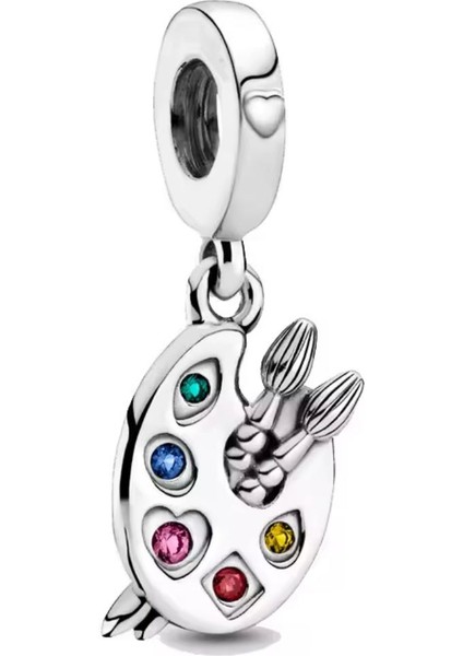 S925 Ressam Paleti Sallantılı Charm modelleri