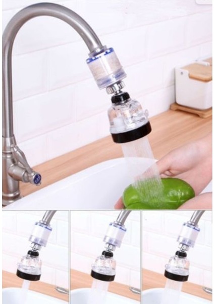 Filtreli Su Tasarruflu 3 Fonksiyonlu Oynar Musluk Başlığı Şeffaf fiyatları