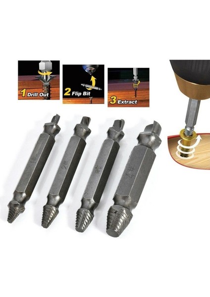 Hasar Görmüş Vida Çıkarıcı 4 Farklı Uç modelleri