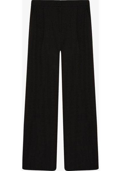 Bol Paça Kumaş Pantolon Siyah