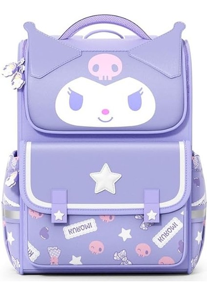 Sanrio Kuromi Melodi Kız Öğrenci Ilkokul Omurga Korumalı Sevimli Okul Küçük Boy Sırt Çantası 27*16*38 cm (Yurt Dışından)