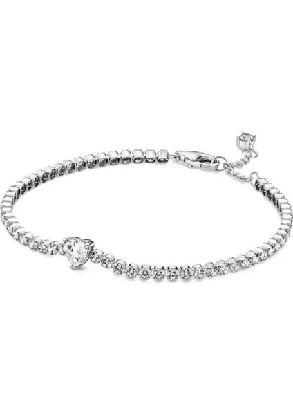 S925 Işıltılı Kalp Tenis Bilekliği fiyatları